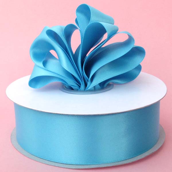2-1/4" DOUBLE FACED satin ribbon-50yds/roll, TURQUOISE