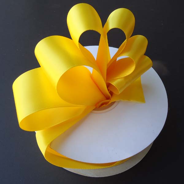 2-1/4" DOUBLE FACED satin ribbon-50yds/roll, YELLOW