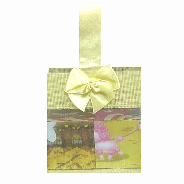 3-1/2x3-1/2x2" MINI ORGANZA SHEER TOTE BAG TOTE-12/pk, BABY MAIZE