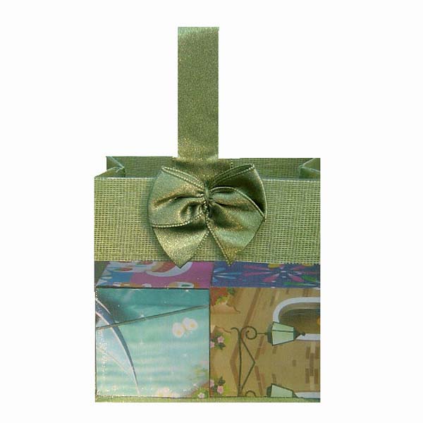 3-1/2x3-1/2x2" MINI ORGANZA SHEER TOTE BAG TOTE-12/pk, MOSS GREEN