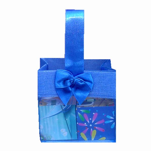 3-1/2x3-1/2x2" MINI ORGANZA SHEER TOTE BAG TOTE-12/pk, ROYAL BLUE