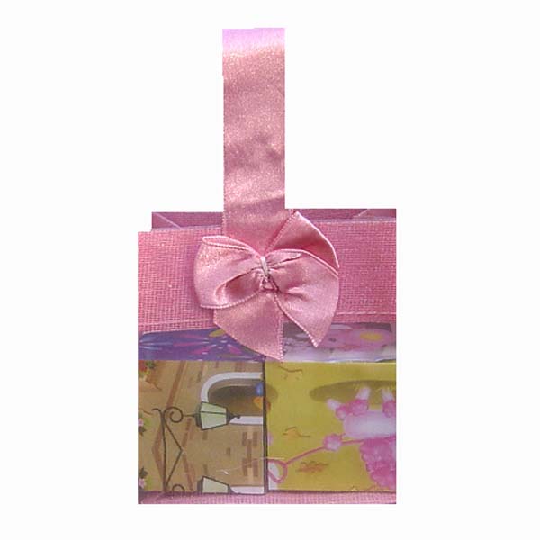 3-1/2x3-1/2x2" MINI ORGANZA SHEER TOTE BAG TOTE-12/pk, ROSE