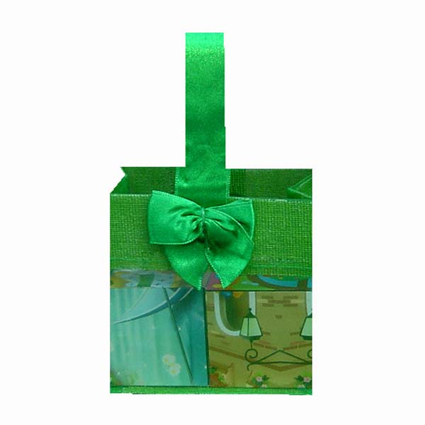3-1/2x3-1/2x2" MINI ORGANZA SHEER TOTE BAG TOTE-12/pk, EMERALD