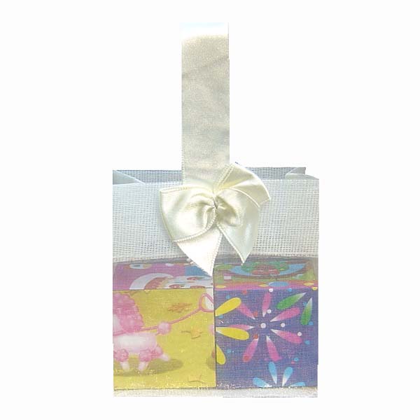 3-1/2x3-1/2x2" MINI ORGANZA SHEER TOTE BAG TOTE-12/pk, IVORY