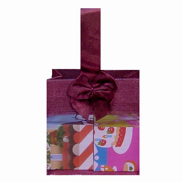 3-1/2x3-1/2x2" MINI ORGANZA SHEER TOTE BAG TOTE-12/pk, WINE