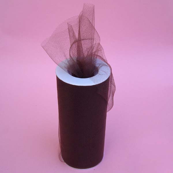 18" tulle fabric-25yds/spool, BROWN