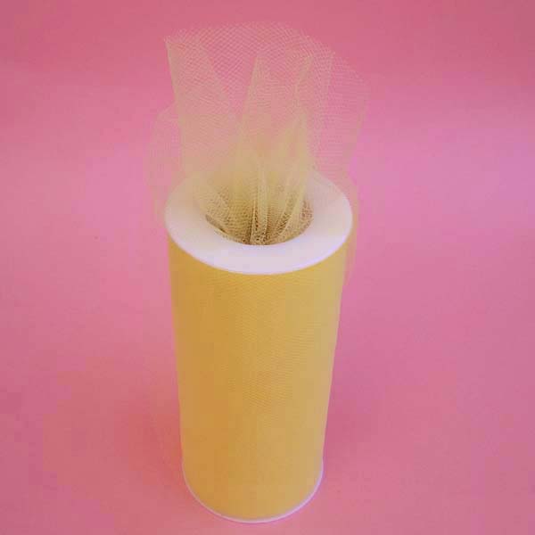 3" tulle fabric-25yds/spool, BABY MAIZE