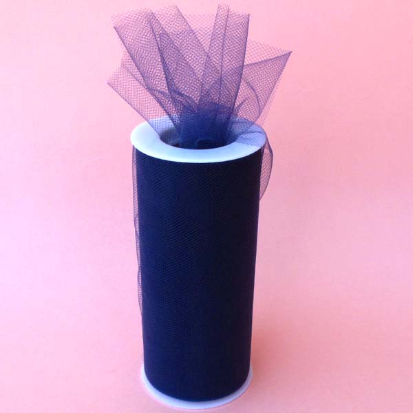 3" tulle fabric-25yds/spool, NAVY