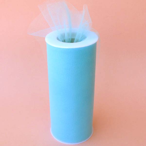 3" tulle fabric-25yds/spool, LT BLUE