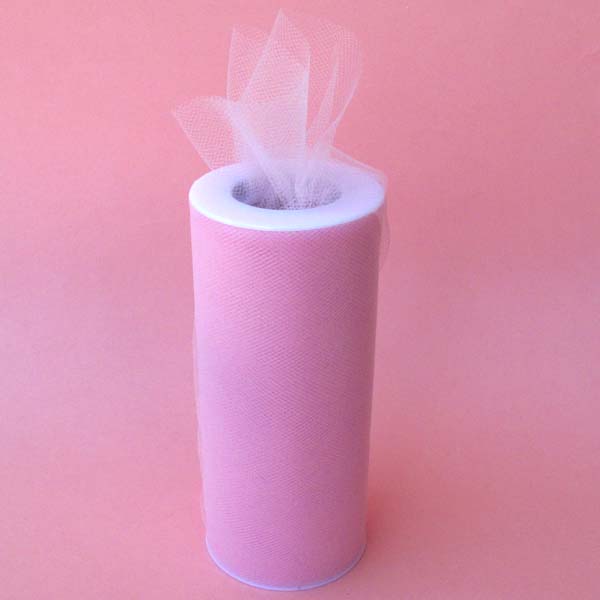 6" tulle fabric-25yds/spool, PINK