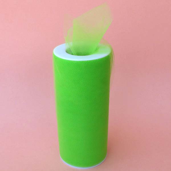 6" tulle fabric-25yds/spool, APPLE GREEN
