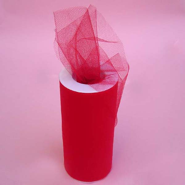 12" tulle fabric-25yds/spool, RED