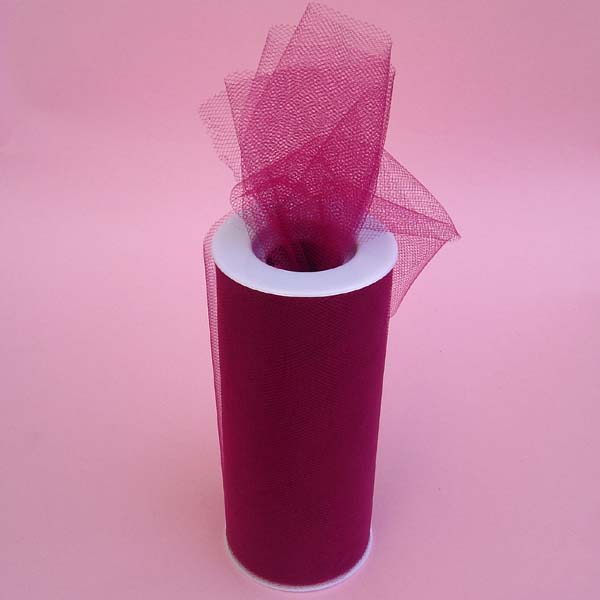 6" tulle fabric-25yds/spool, WINE