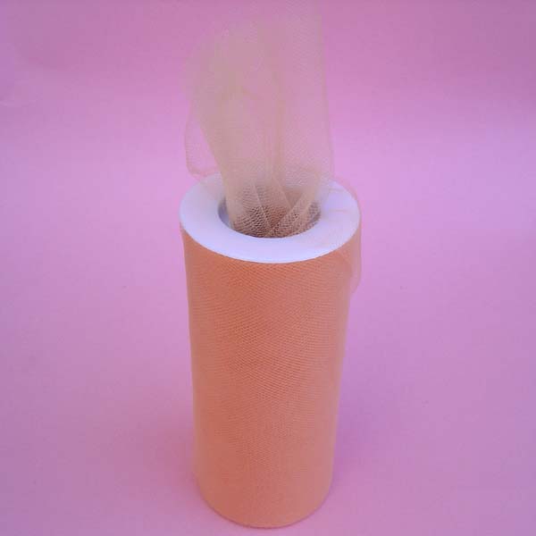 3" tulle fabric-25yds/spool, PEACH