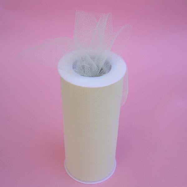 12" tulle fabric-25yds/spool, IVORY