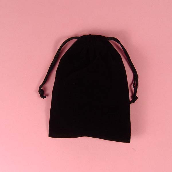2x2-1/2" flat velour bag-25/pk, BLACK
