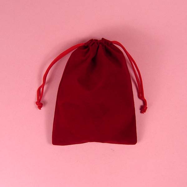 4x5-1/2" flat velour bag-25/pk, BURGUNDY