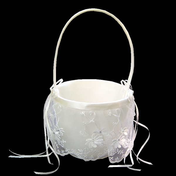 wedding flower basket, IVORY