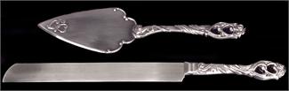 Antique Silver Plated Cake Knife & Server Set