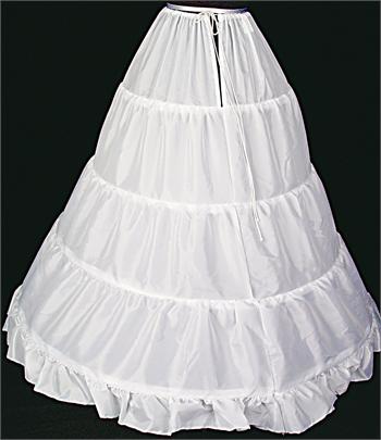 Petticoat-4 Hoop, WHITE, 126" circle x 38" long