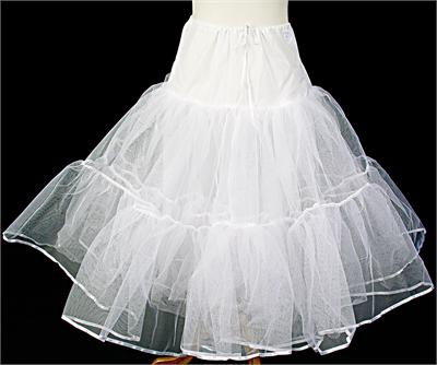 Flower Girl Petticoat, WHITE, SMALL 19" LONG